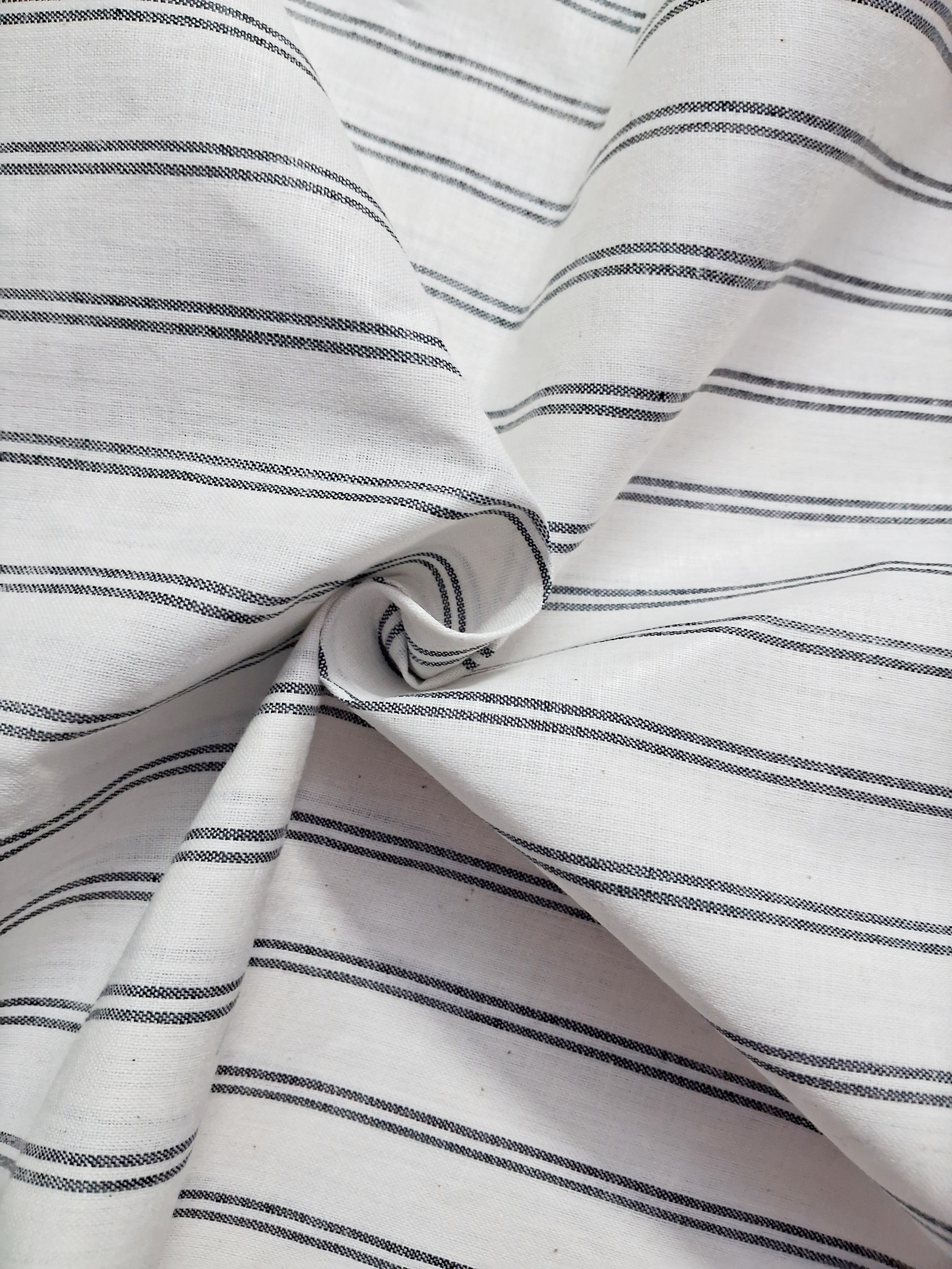WHITE STRIPES COTTON DRESS MATERIAL FOR MEN