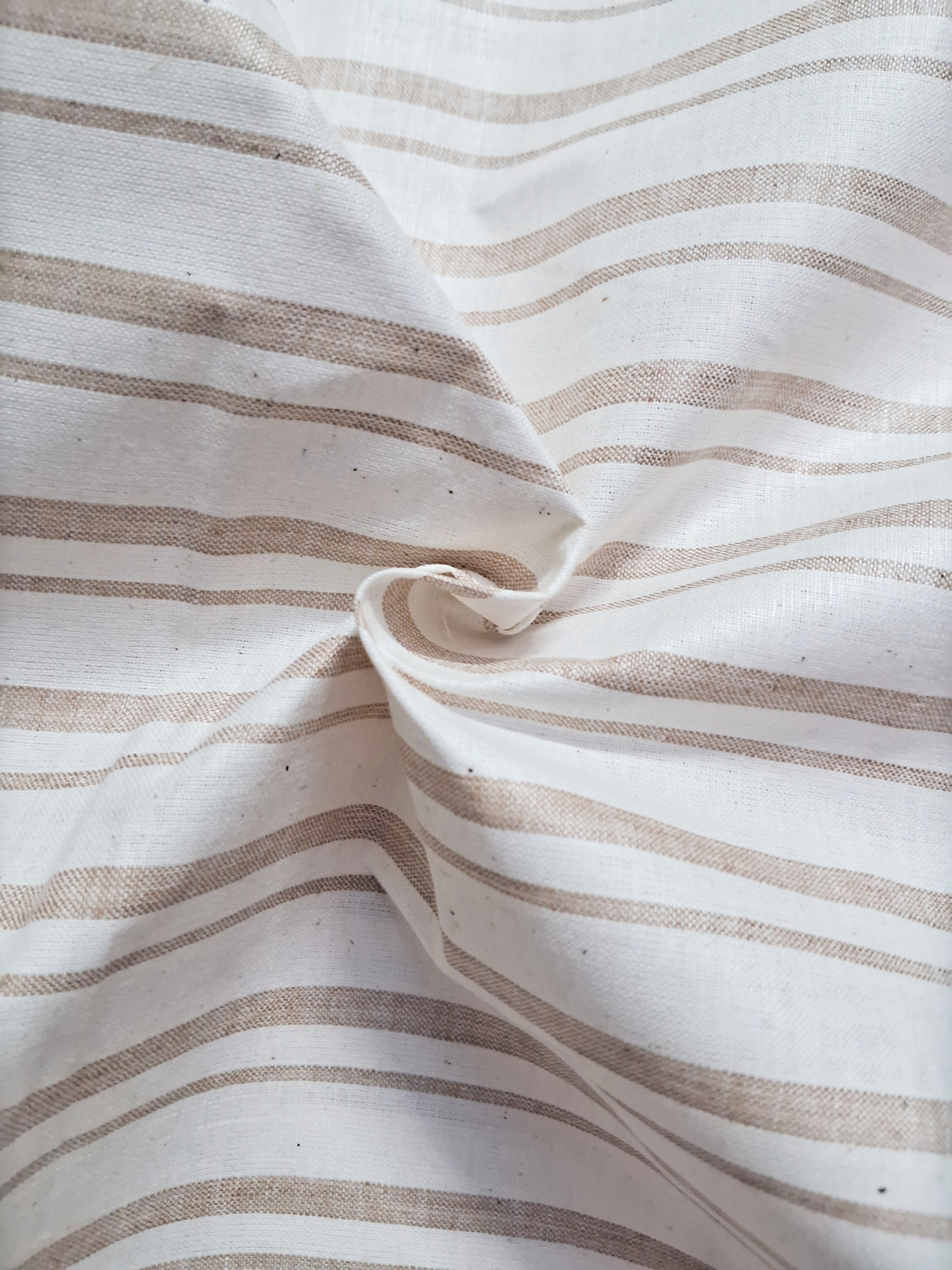 WHITE & BEIGE STRIPES COTTON DRESS MATERIAL FOR MEN
