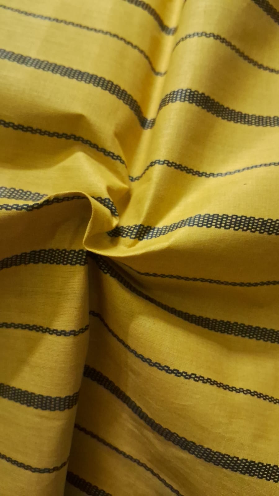 YELLOW & BLACK STRIPES COTTON DRESS MATERIAL FOR MEN