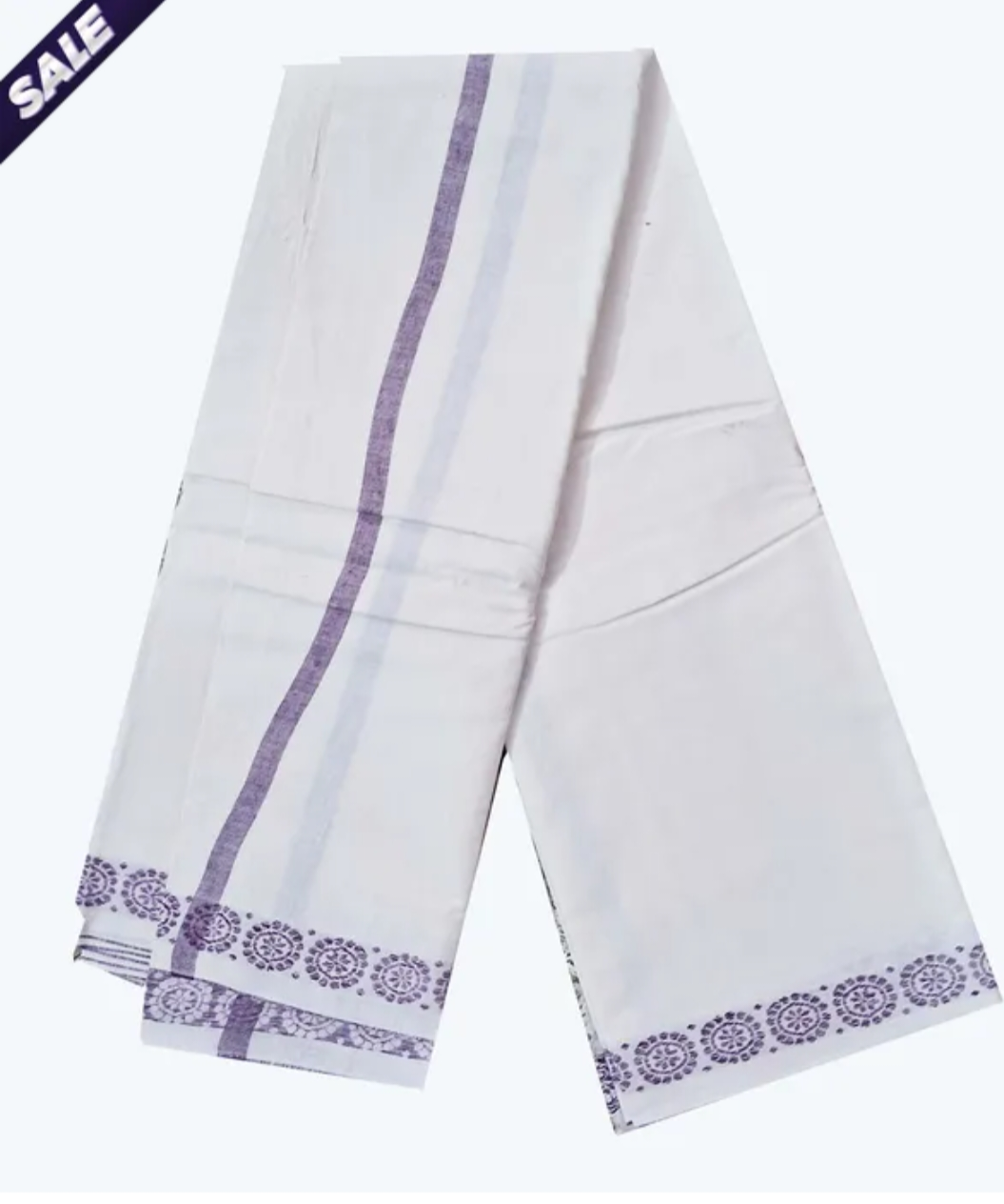 WHITE PURE COTTON DHOTI & ANGAVASTRA SET FOR MEN